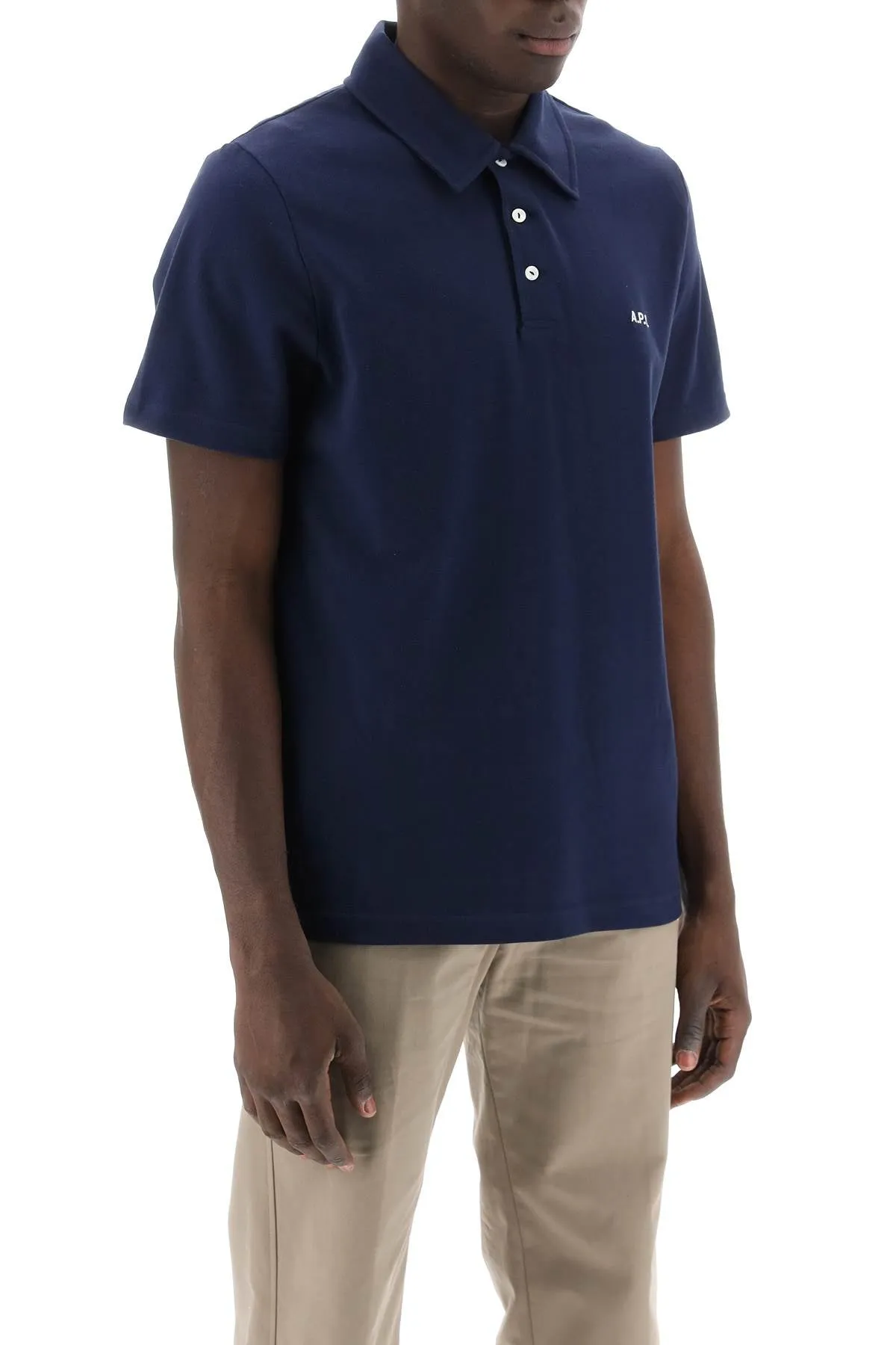 A.p.c. Austin Polo Shirt With Logo Embroidery (Size - S)