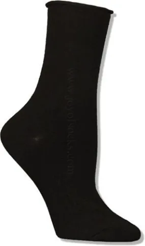 Black Relaxed Top Socks (Women's)