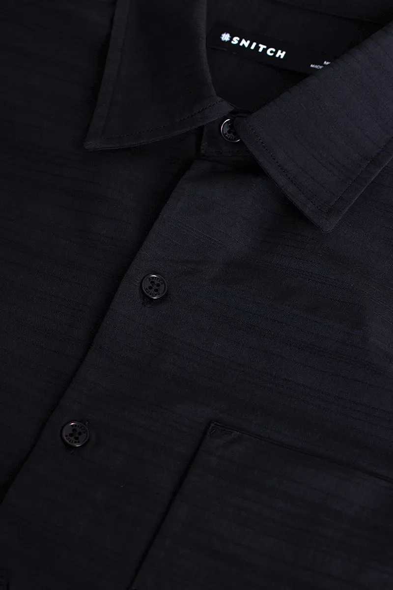 Black Stripes Relaxed Fit Overshirt