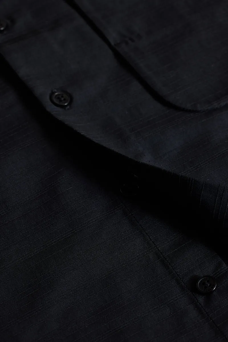 Black Stripes Relaxed Fit Overshirt