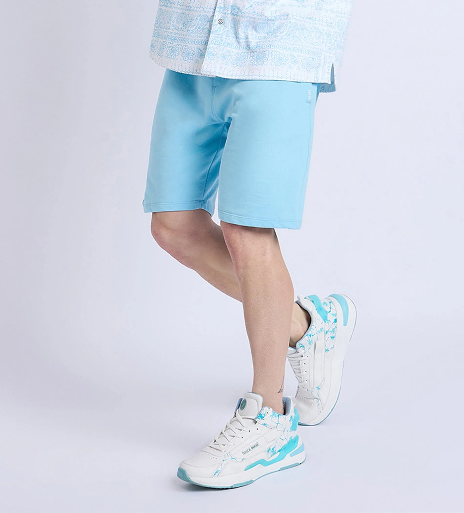 Blue Airy Bandana Shorts For Men
