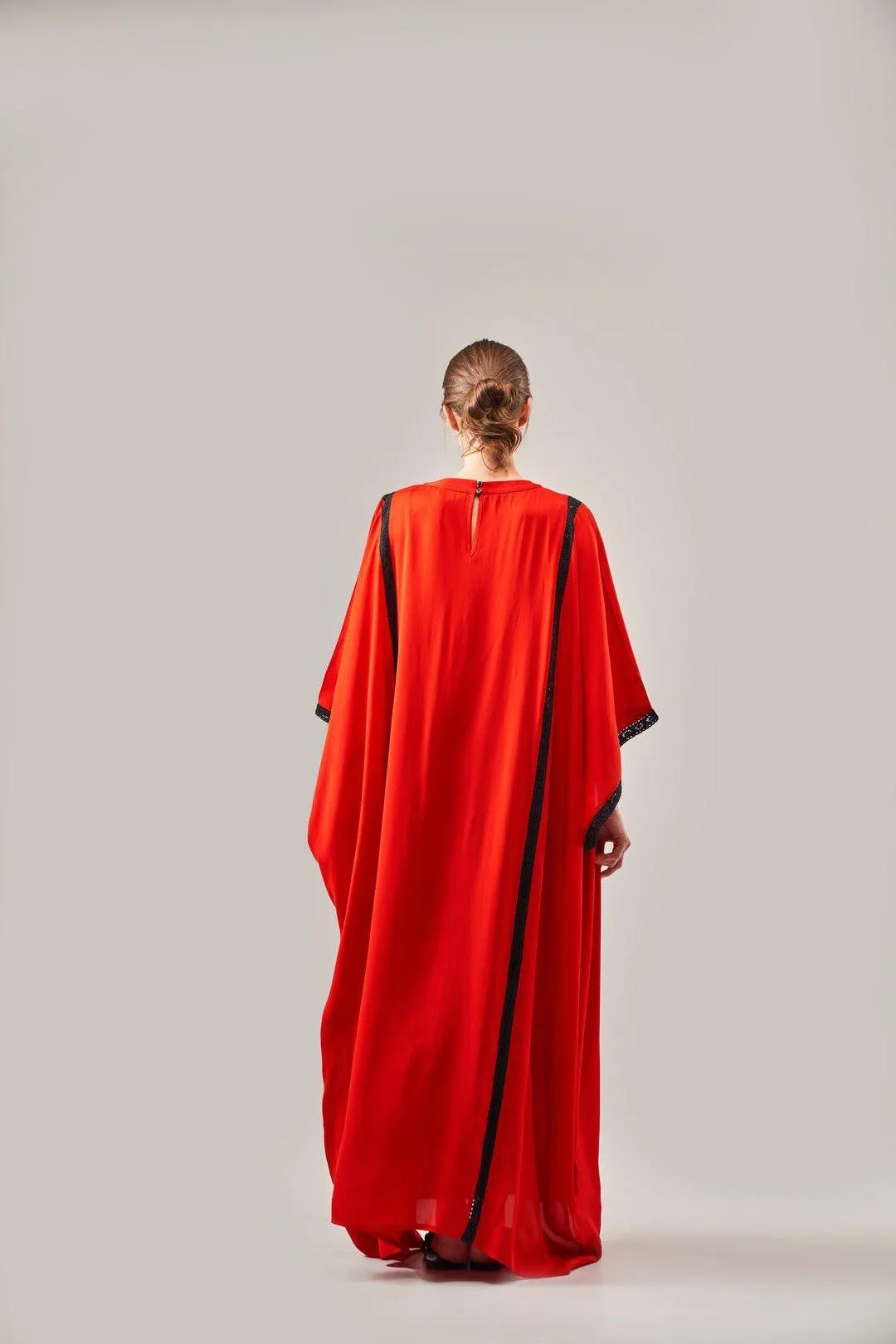 COLOURBLOCKED FLOWY KAFTAAN DRESS