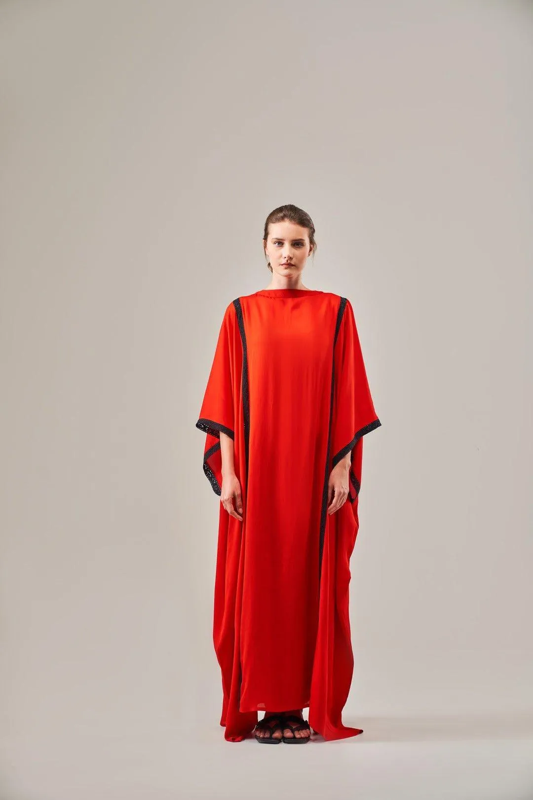 COLOURBLOCKED FLOWY KAFTAAN DRESS