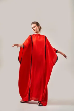 COLOURBLOCKED FLOWY KAFTAAN DRESS