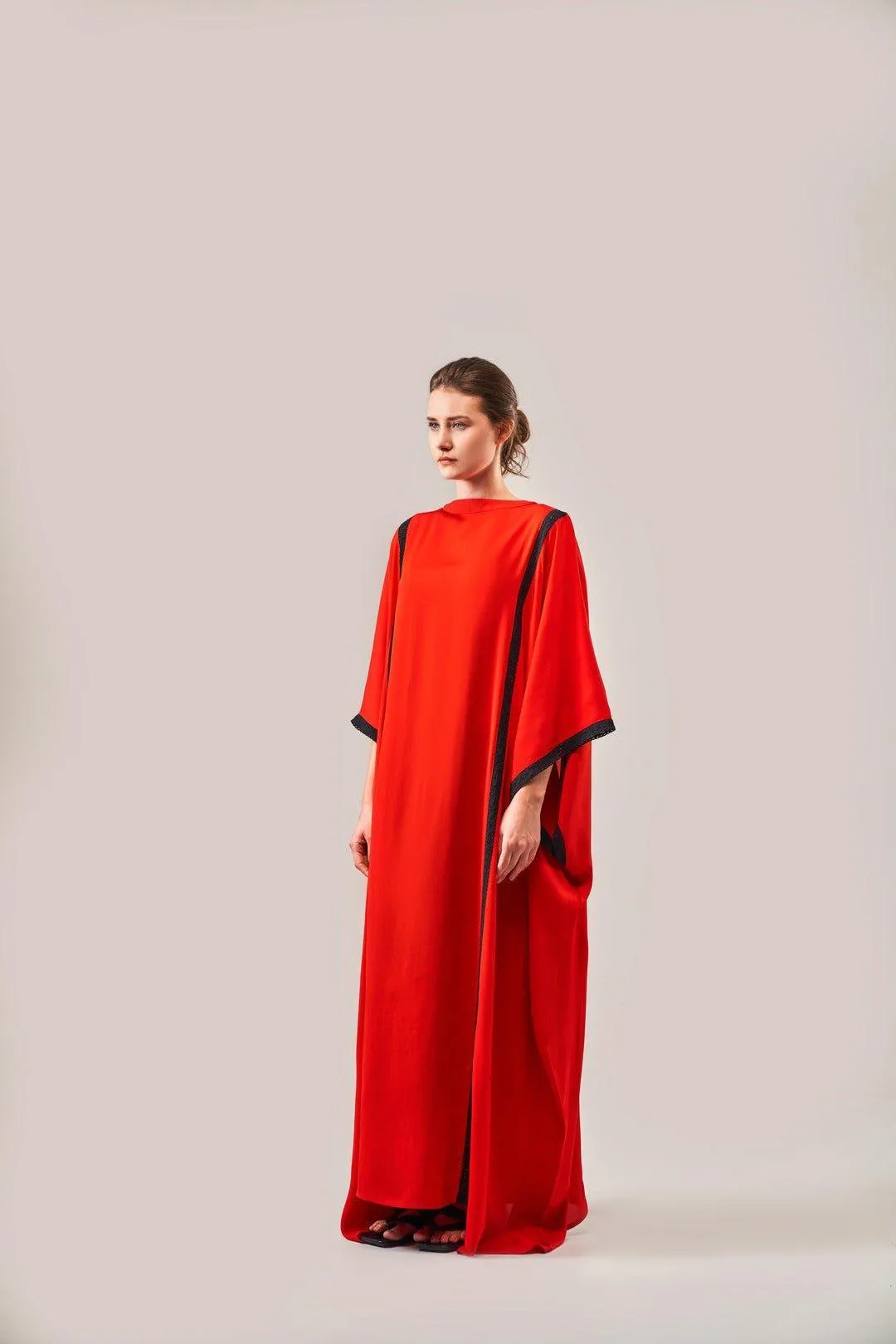 COLOURBLOCKED FLOWY KAFTAAN DRESS
