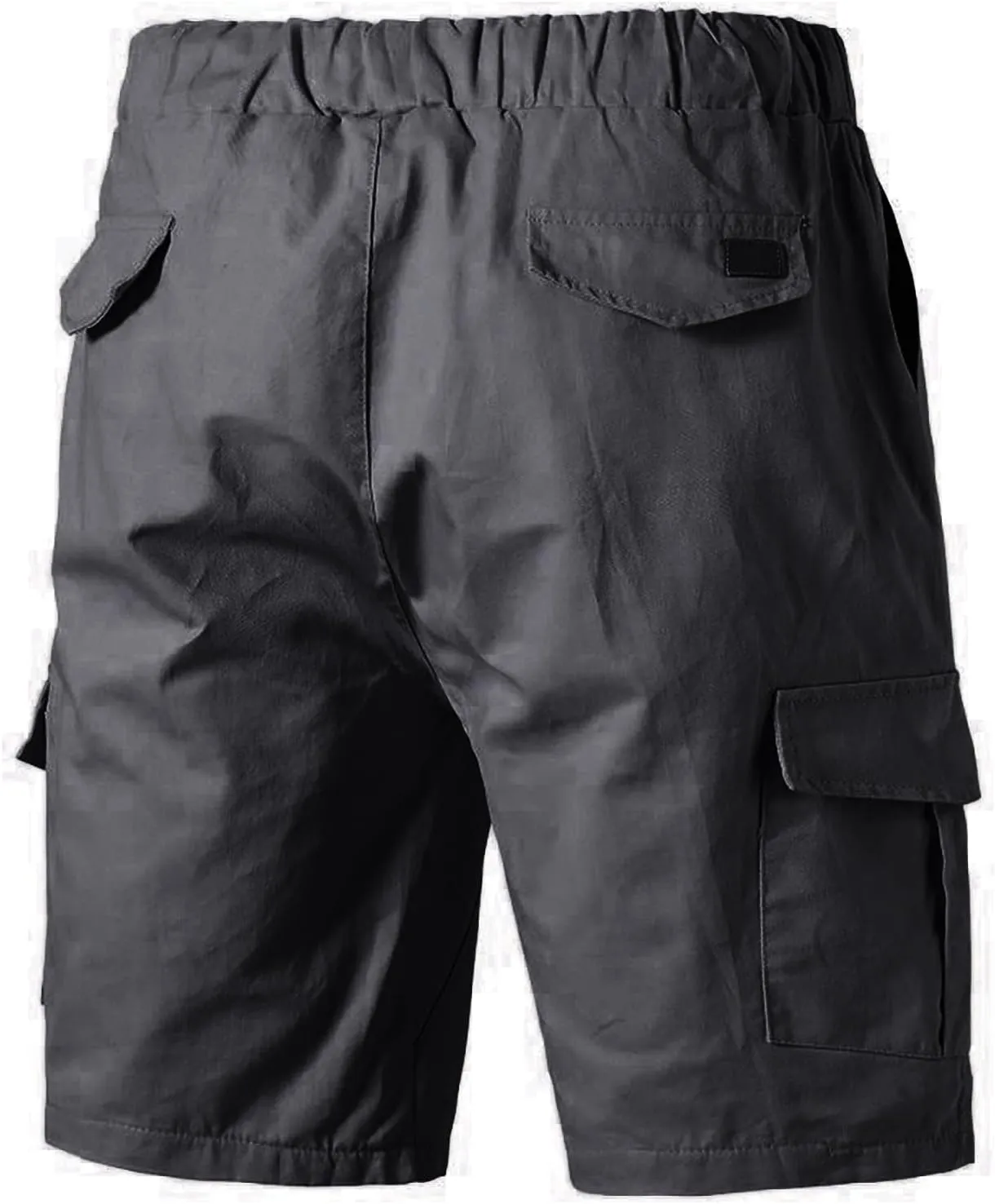 CRNTCEM Drawstring Casual Cargo Shorts for Men Summer Outdoor Twill Chinos Short Relaxed Fit Cotton Work Shorts with Pocket
