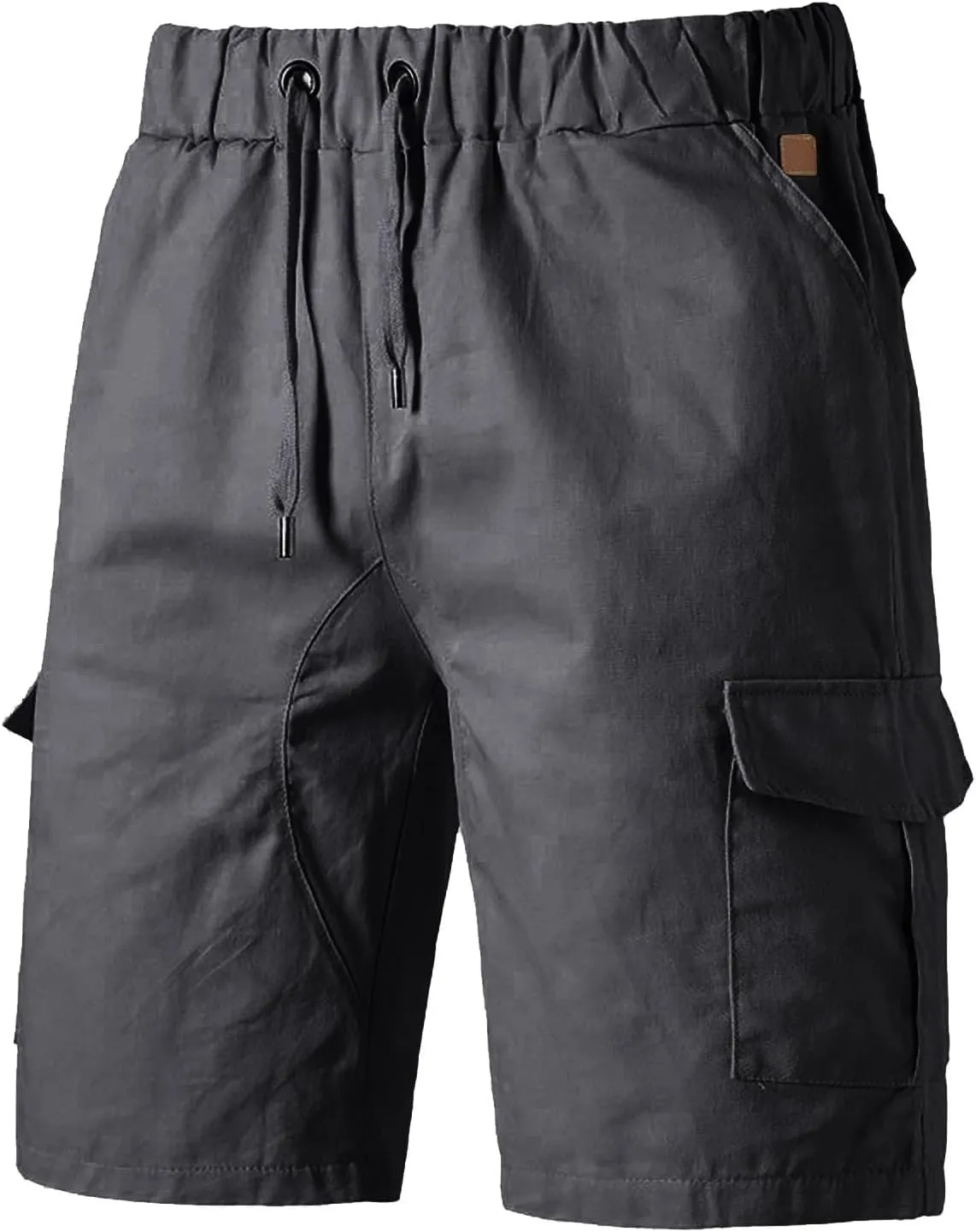 CRNTCEM Drawstring Casual Cargo Shorts for Men Summer Outdoor Twill Chinos Short Relaxed Fit Cotton Work Shorts with Pocket