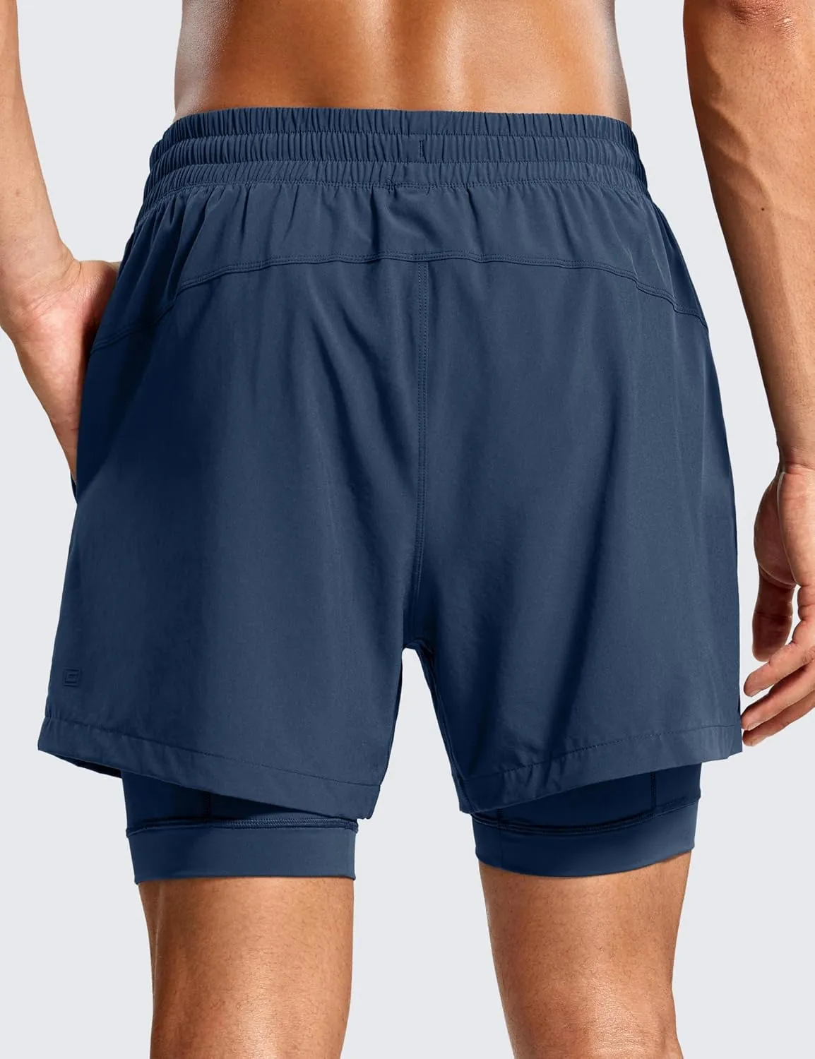 CRZ YOGA 2 in 1 Mens Athletic Shorts 5'' with Liner Quick Dry Lightweight for Running Sports Gym with Pockets