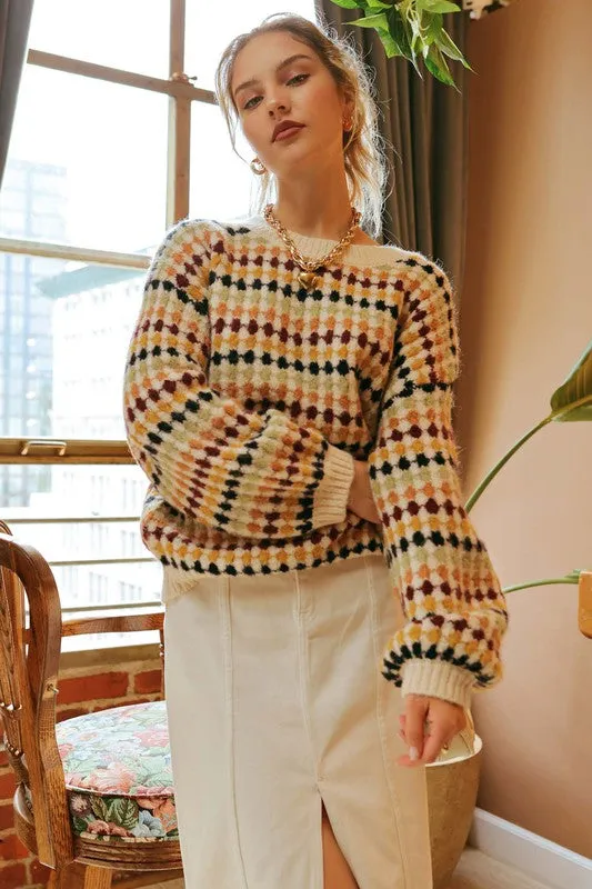 Curvy Girl Multi-Color Boyfriend Sweater