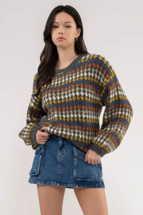 Curvy Girl Multi-Color Boyfriend Sweater
