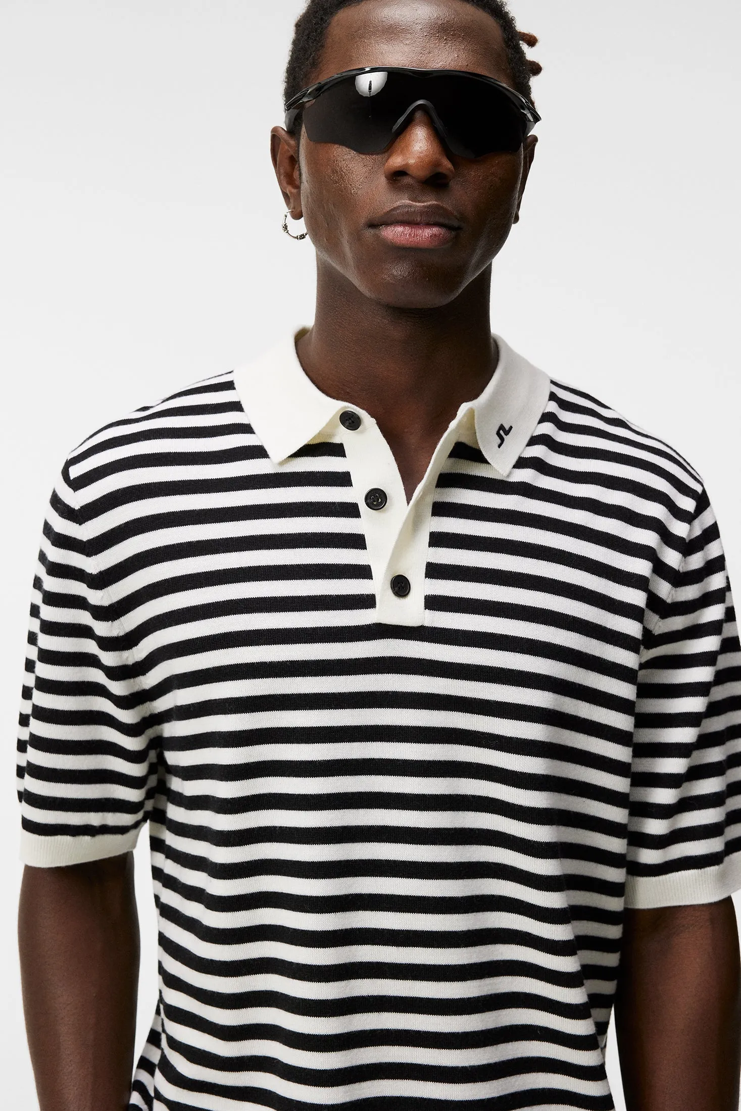 Darrell Stripe Loose Polo / Black