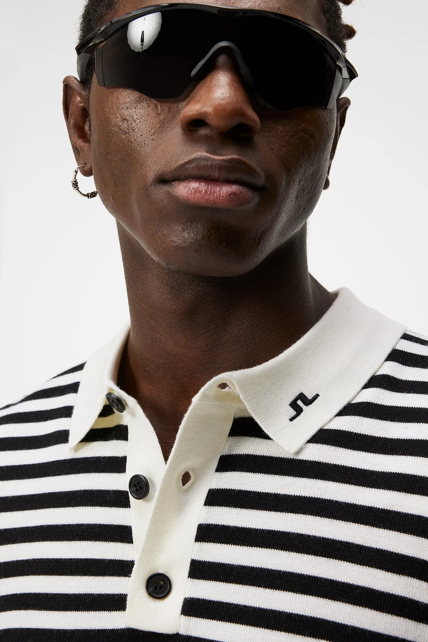 Darrell Stripe Loose Polo / Black