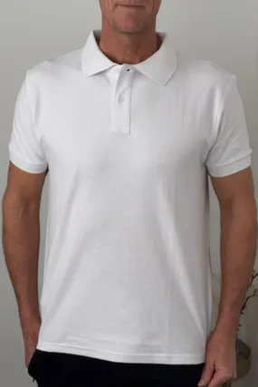 Enfari White Men's Polo Tops 100% Cotton