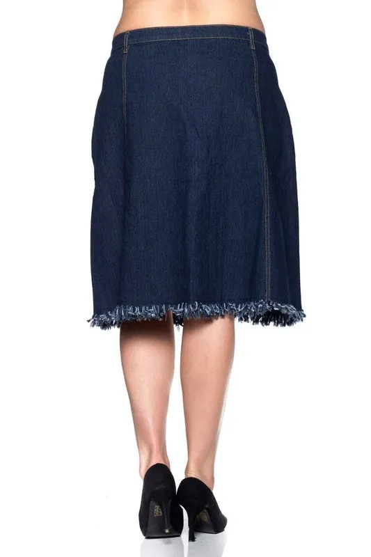 Frayed Denim Skirt