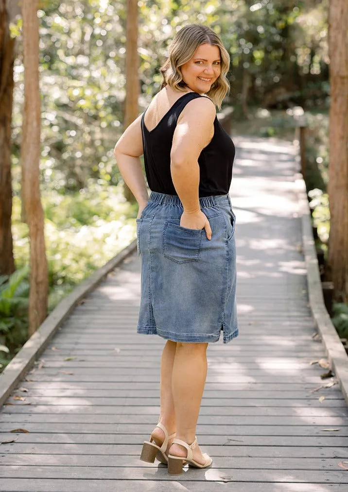 Georgia Denim Skirt in Blue