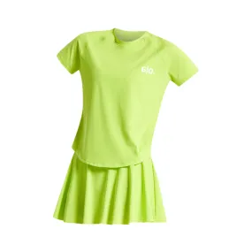 Green stretchy material shirt and skirt set (without bra)
