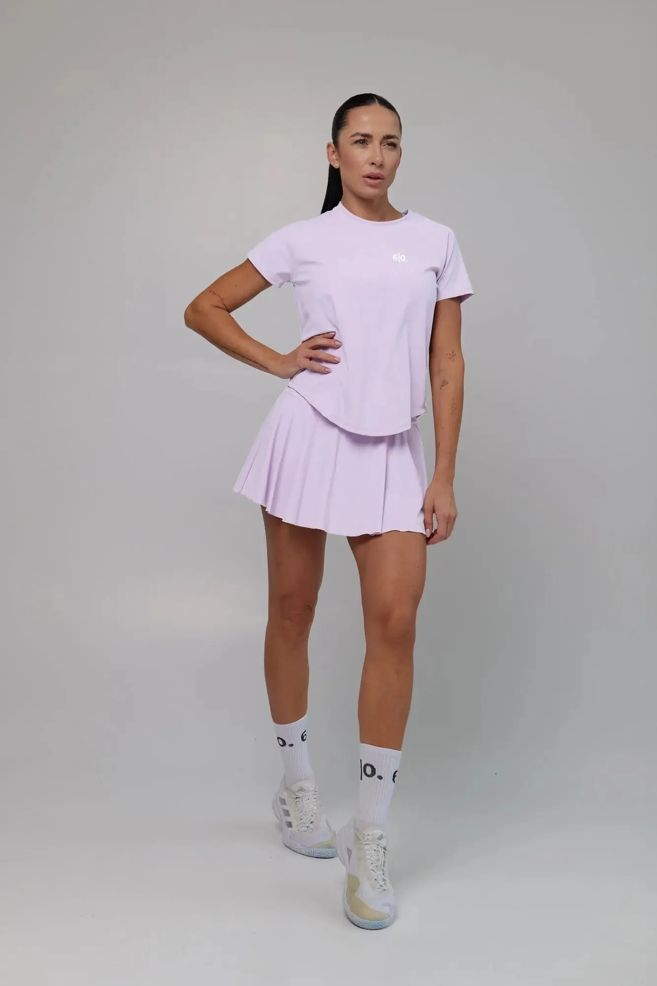 Green stretchy material shirt and skirt set (without bra)