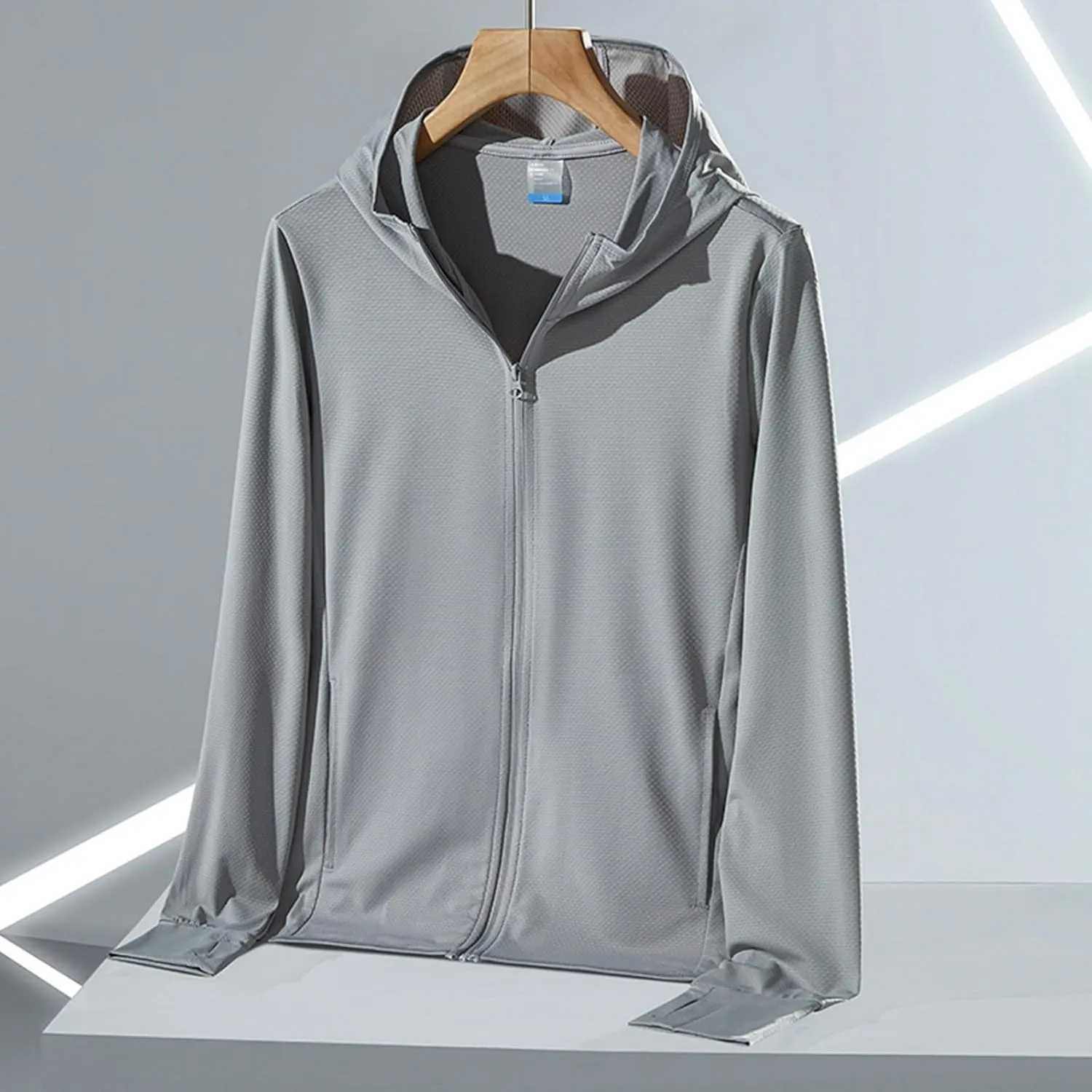 Ladies' Pure Color Sun Protective Fishing Hoodie Jacket | Breathable Ice Silk Chunky Oversized Knit Cardigan