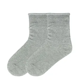 Light Grey Heather Relaxed Roll Top Socks (Women's)