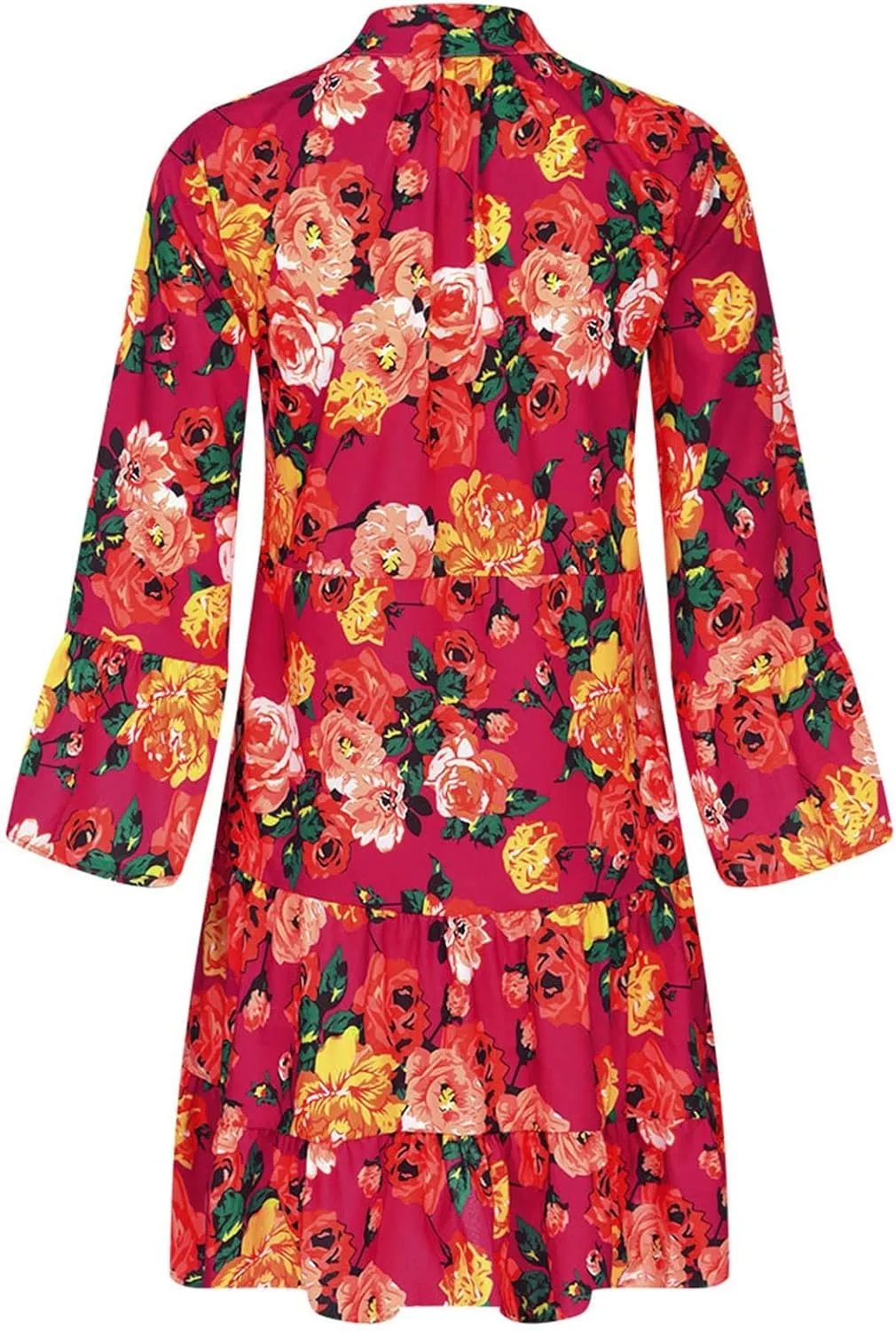 Long Sleeve Dress for Women Plus Size Floral Print Shirt Dress Button Down Casual Loose Midi Dress Summer Dresses