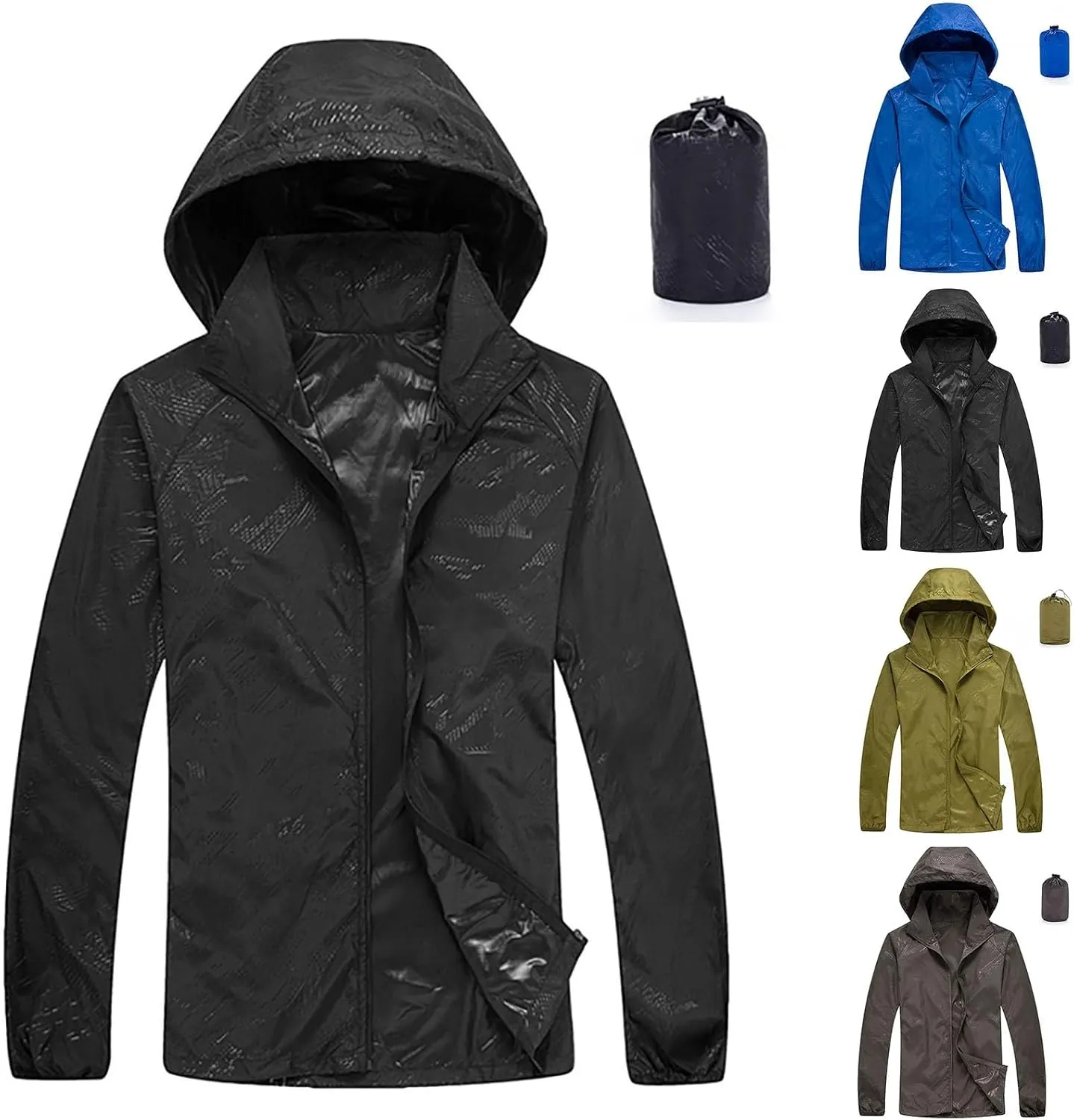 Men & Women Full Zip Sun Protection Jacket Lightweight Breathable Packable Cycling Hoodie Outdoor Athletic Clothing