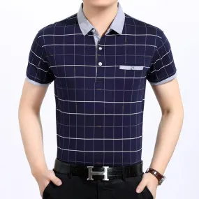 Men's Casual Plaid Polo