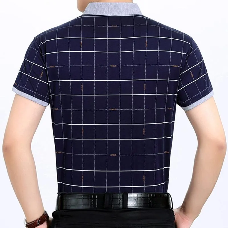 Men's Casual Plaid Polo