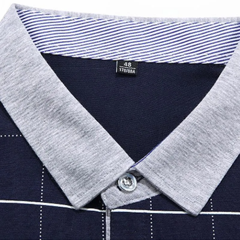 Men's Casual Plaid Polo