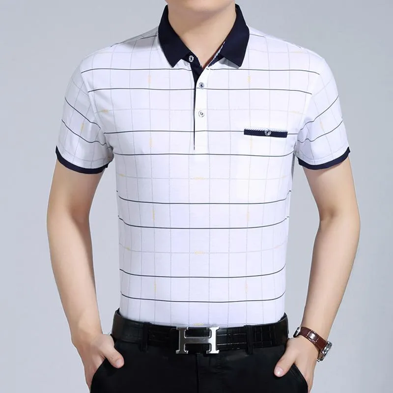 Men's Casual Plaid Polo