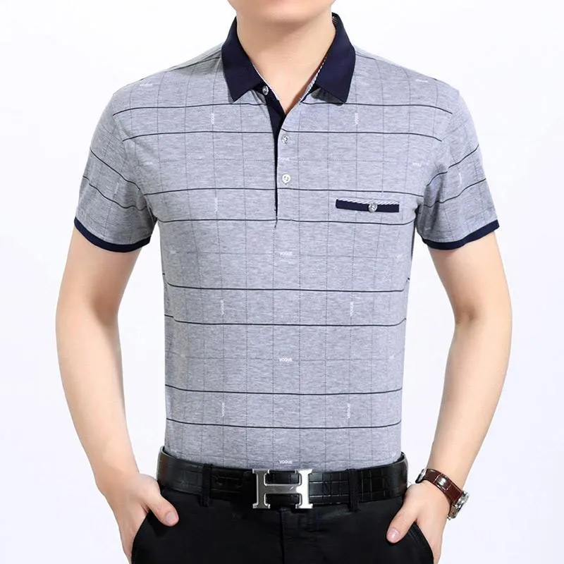 Men's Casual Plaid Polo