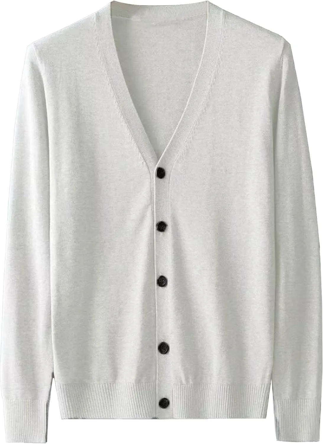Mens Lightweight Sweater V-Neck Jacket Breathable Buttons Knited Cardigan Comfortable Soft Outerwear