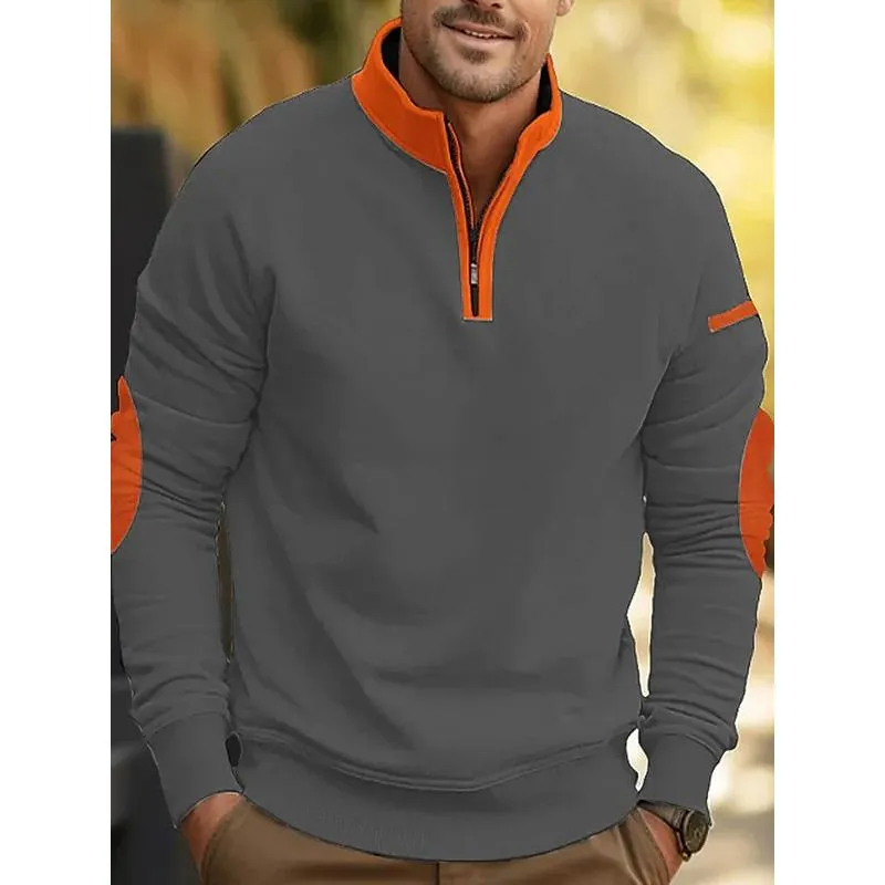 Men's Long Sleeve Color Block Polo Shirt 46386332L