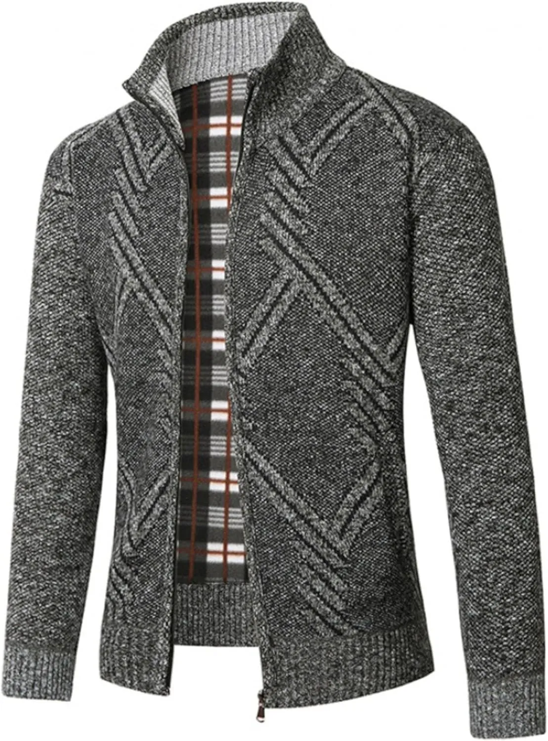 Men's V-Neck Stretchy Button Sweater Soft Warm Cardigan Coats Regular Fit Plus Size Breathable Jackets