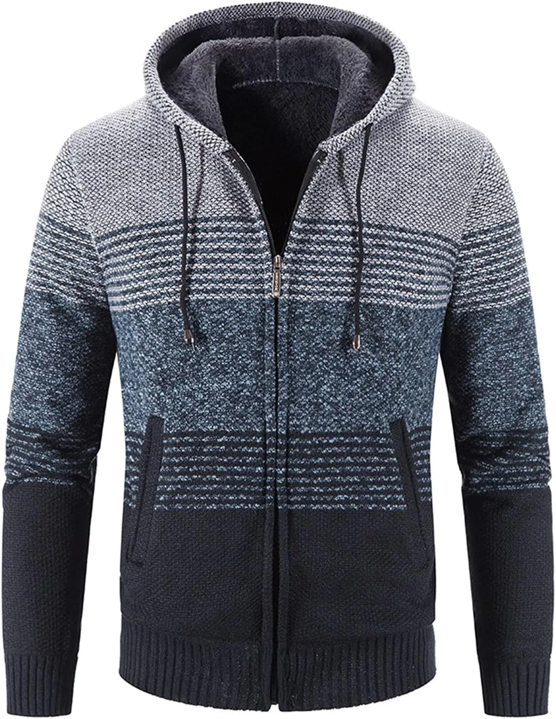 MIDOO Rain Jacket Men Waterproof Lightweight Casual Fleece Warm Jackets Thick Coats Breathable Long Sleeve Loose Sweater