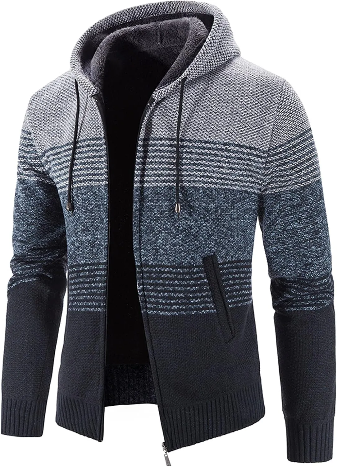 MIDOO Rain Jacket Men Waterproof Lightweight Casual Fleece Warm Jackets Thick Coats Breathable Long Sleeve Loose Sweater