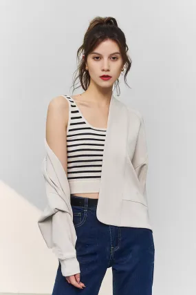 Open Front Cropped Kimono Cardigan