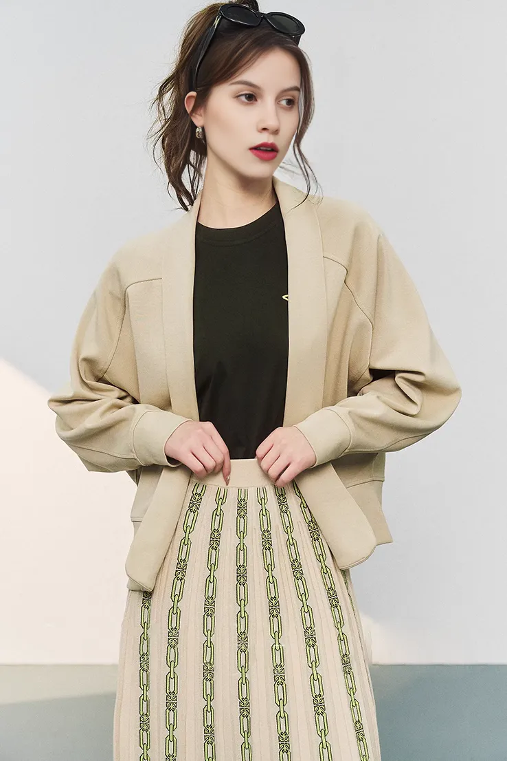Open Front Cropped Kimono Cardigan