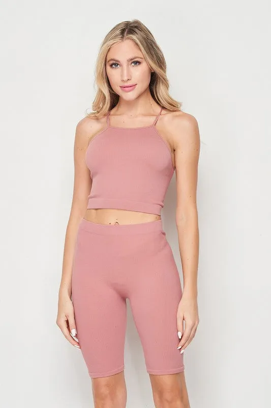 Pink Shorts & Tank Top 2 Piece Set