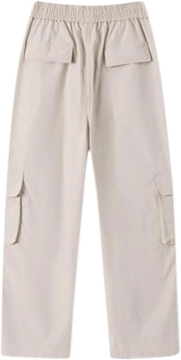 Plus Size Cargo Pants for Men Big and Tall Drawstring Elastic Waist Slacks Baggy Straight Leg Trousers with Pockets