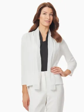 Plus Size Draped Chiffon Open Front Cardigan