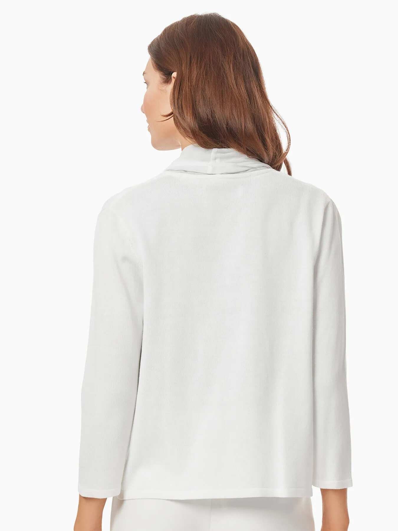 Plus Size Draped Chiffon Open Front Cardigan