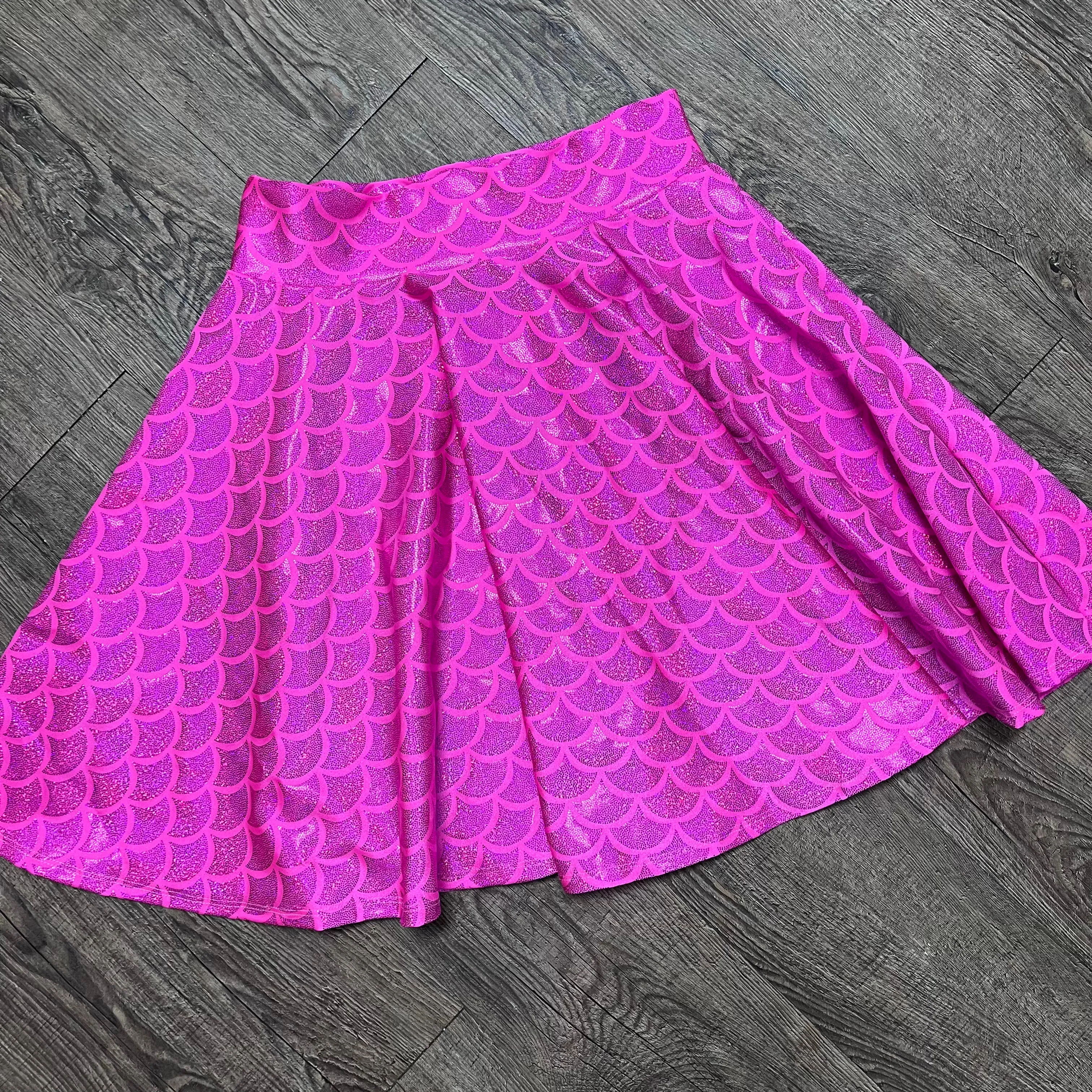 SALE - 19" Skater Skirt in Hot Pink Mermaid