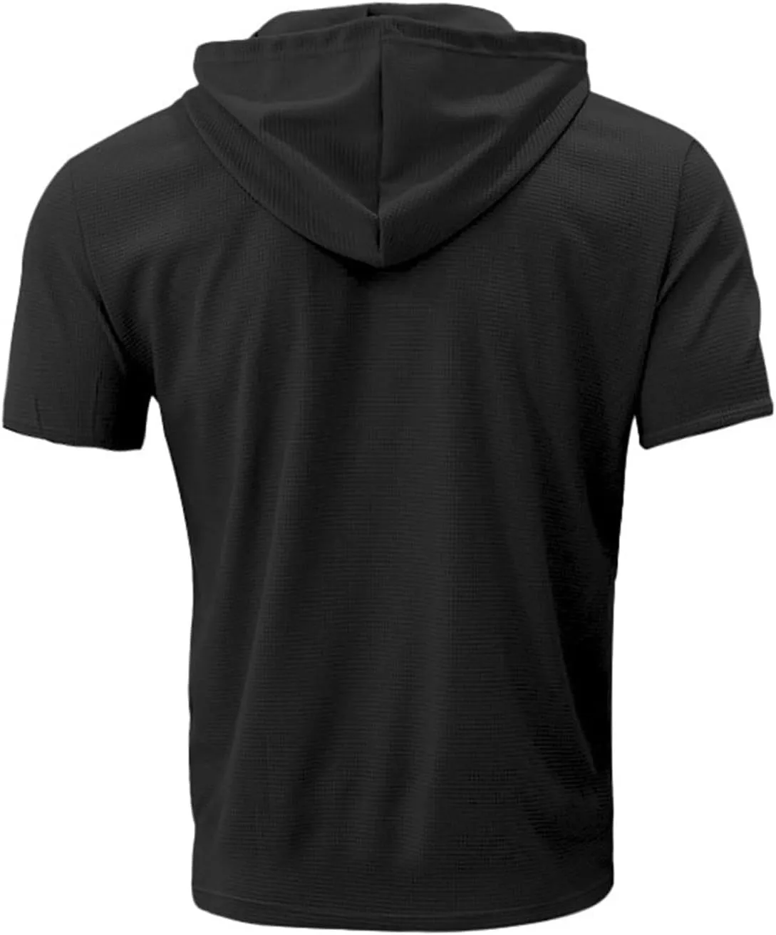 Short Sleeve Hoodie Men Workout Casual Loose Fit Gym Pullover Tshirts Button Up Summer Lightweight Training Work Tees