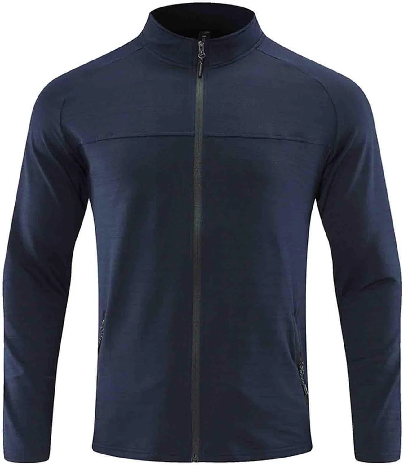Sinzelimin Men's Quick-dry Shirts Jacket Sports Fitness Coat Breathable Full Zipper Stand Collar Long Sleeve Cardigan Outwear