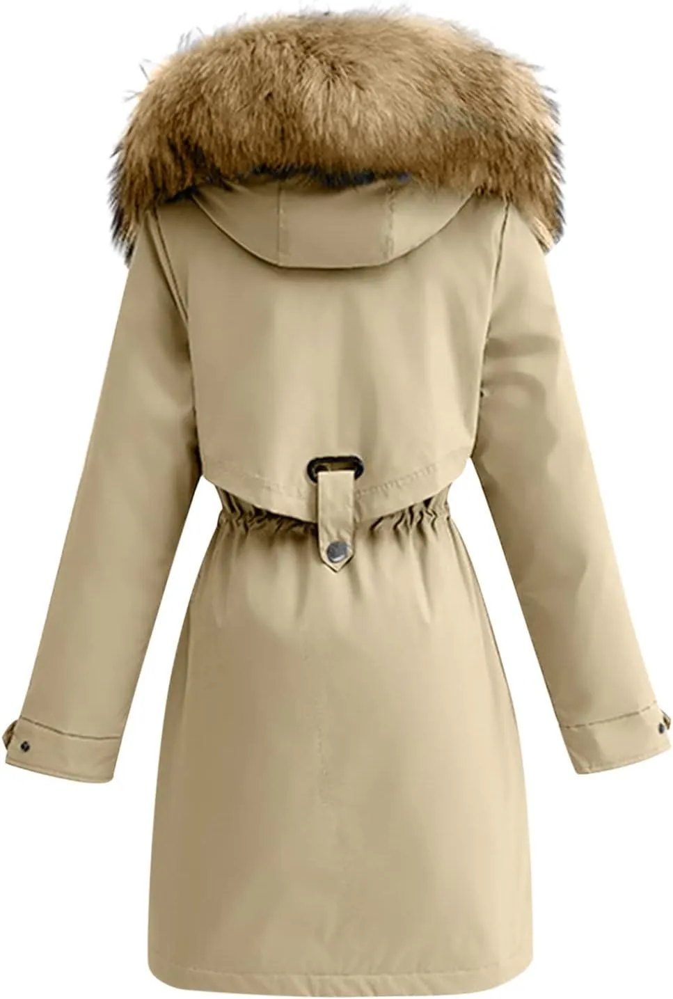 Ski Jackets for Women Winter Down Coats with Hood Tunic Drawstring Thicken Puffer Parkas Mid Long Jacket Anoraks