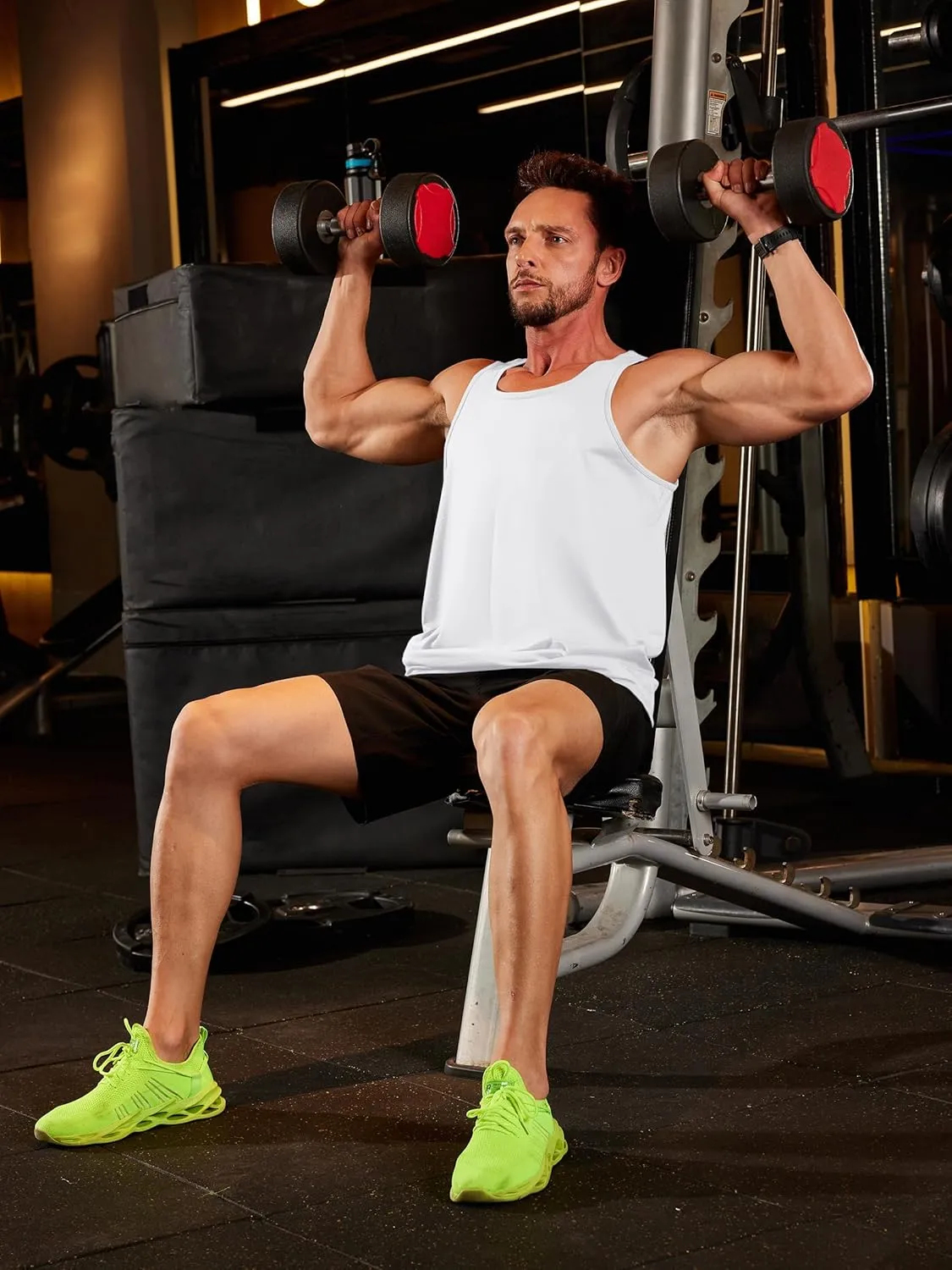 TACVASEN Men's Tank Top Cotton Moisture Wicking Muscle Shirt Summer Sleeveless Shirts Gym Workout Tank