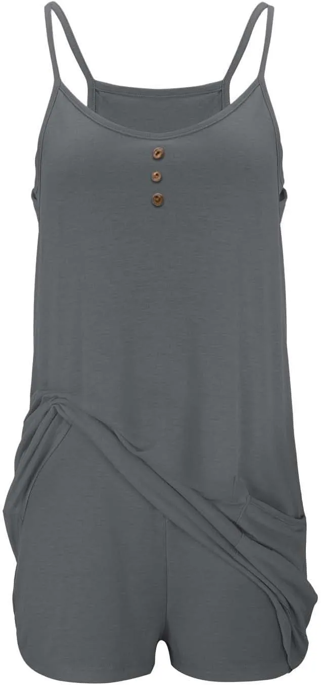 Tennis Dress for Women Built-in Shorts Casual Sleeveless Spaghetti Strap Sundress Workout Athletic Dress with Pocket