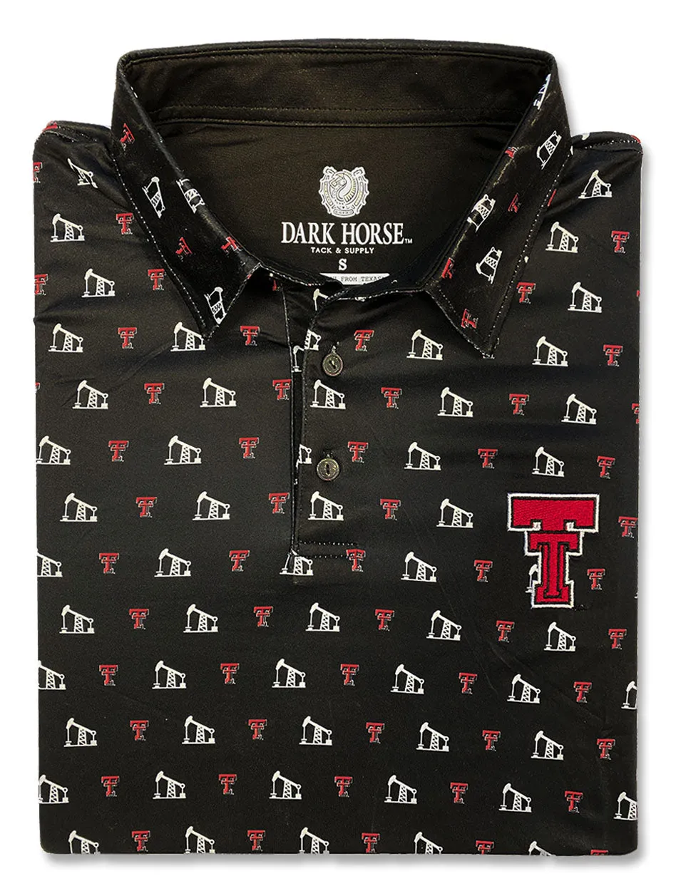 Texas Tech Dark Horse "Pumpjack Mentality" Premium Black Men's Polo