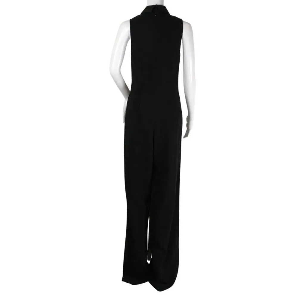 Veronica Beard Mock Neck Wide Leg Black Color Adina Jumpsuit