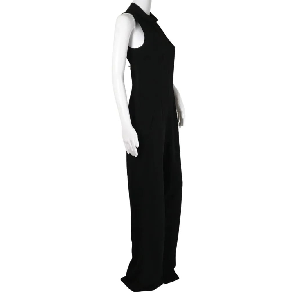 Veronica Beard Mock Neck Wide Leg Black Color Adina Jumpsuit